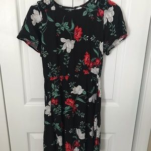 Black dress with flowers